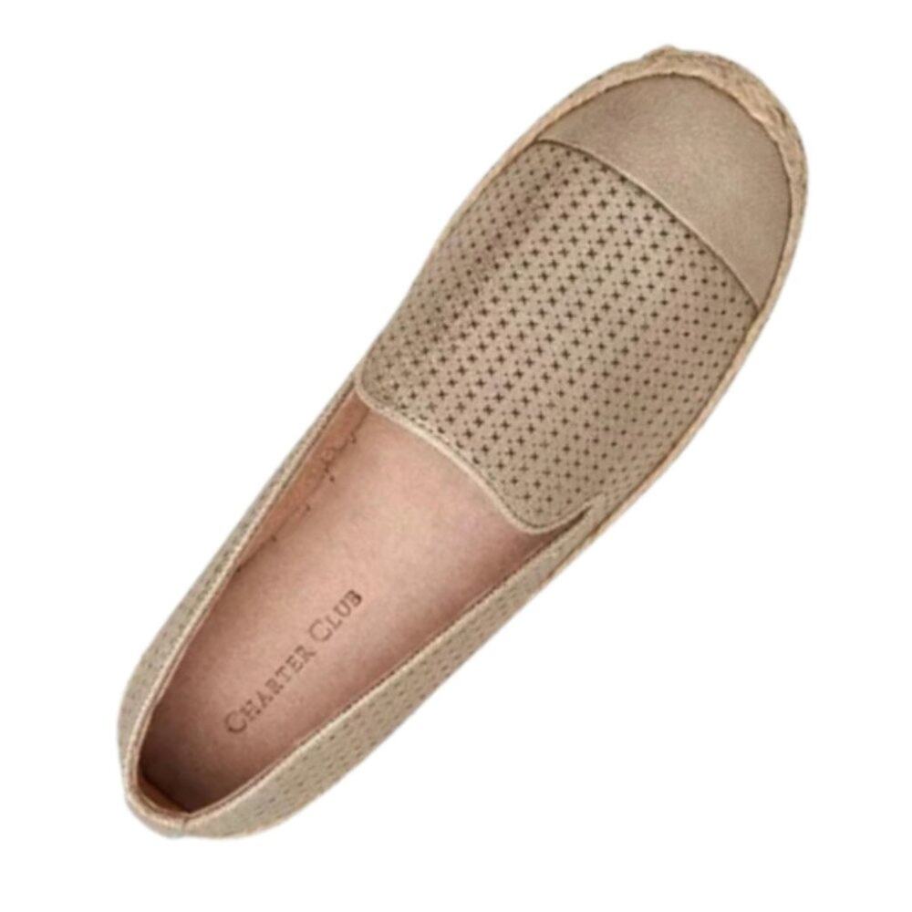 Charter Club JONII Espadrille Comfort Round Toe Women's Flats in Gold EUC Size 6 - Picture 3 of 3